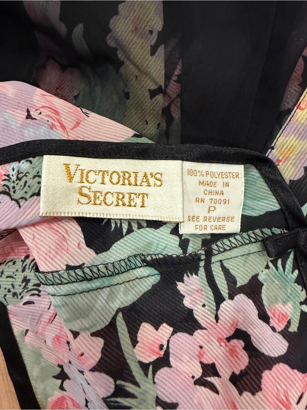 Vintage Victoria’s Secret Floral Teddy Bodysuit Black Mesh Ruffle Trim Like New - Picture 7 of 7